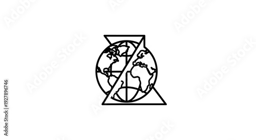 Earth Globe with Hourglass Symbol Representing Environmental Urgency and Climate Change