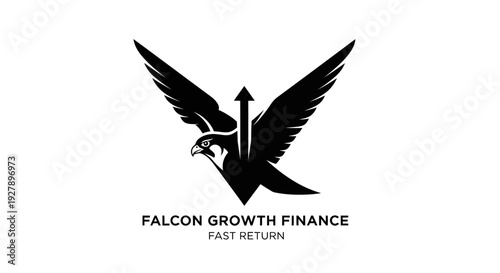 Falcon Growth Finance Logo with Upward Arrow - Business Success Concept