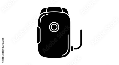 Black and White Icon of a Medical Device, Healthcare Equipment, Technology