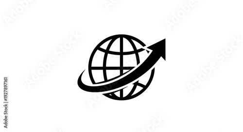 Global Business Growth and Internet Network Icon - World Progress Concept