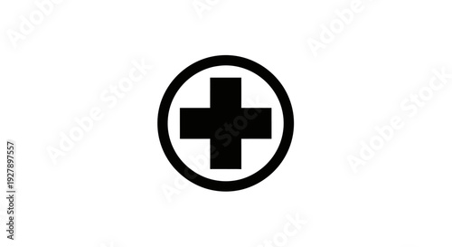 Medical Cross Symbol in Circle Healthcare and Pharmacy Icon
