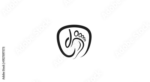Minimalist Black and White Foot and Hand Care Logo for Wellness and Therapy Concepts