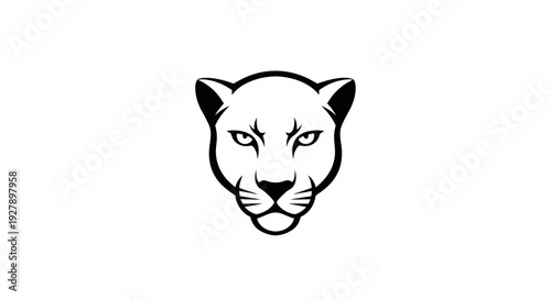 Powerful Panther Head Illustration - Wild Big Cat Face Emblem