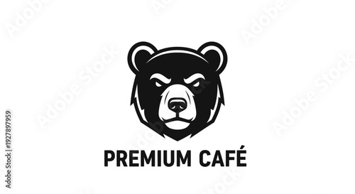 Premium Cafe Bear Head Logo Design