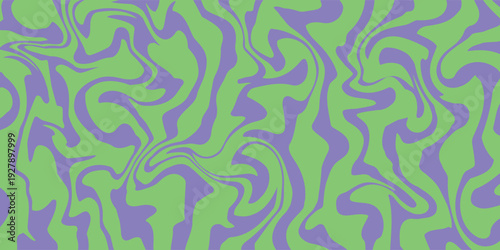 Abstract horizontal background with 2 colors waves. Trendy vector illustration design in style retro 60s, 70s. Purple and green.