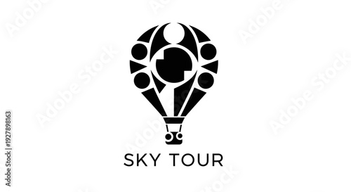 Sky Tour Hot Air Balloon Logo for Travel and Adventure Business