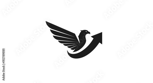 Soaring eagle with upward arrow logo symbolizing business growth and success