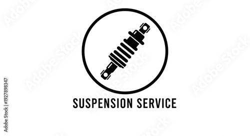Suspension Service Icon with Shock Absorber for Automotive Repair and Maintenance