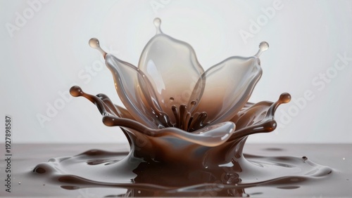 Chocolate sculpture with flowing liquid