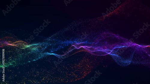 Colorful Wave Motion Enhances Visuals. Dynamic Multicolored Waves Create Captivating Scenery