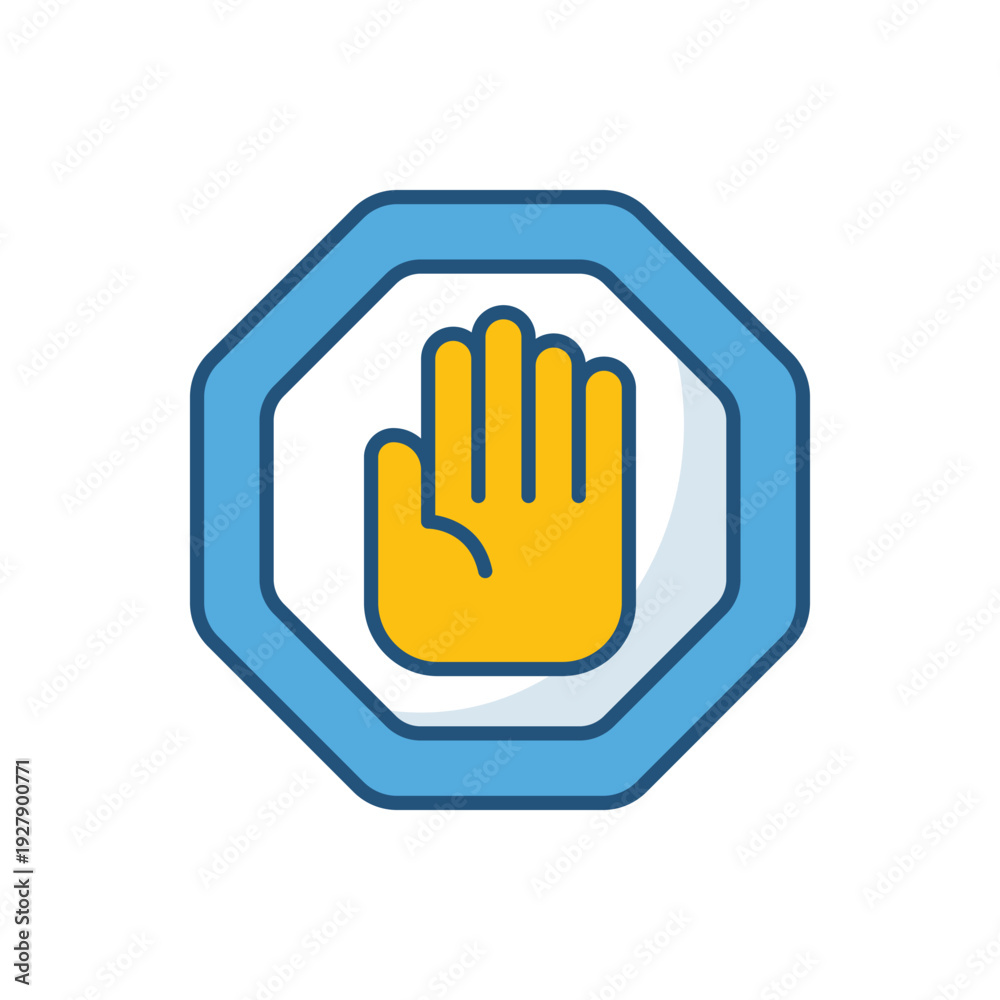 Obraz premium Stop Hand vector icon