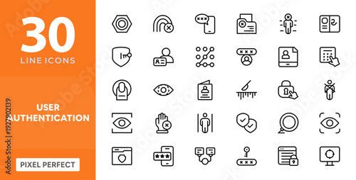 User Authentication stroke icon collection