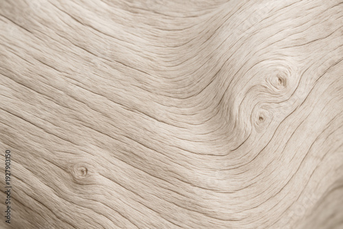 Closeup of smooth bleached driftwood texture in cloud dancer off-white color, natural coastal aesthetic background
