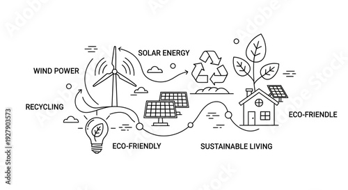 Set of eco-friendly sustainable living icons vector