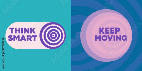 Motivational graphic with target and ripple designs featuring text