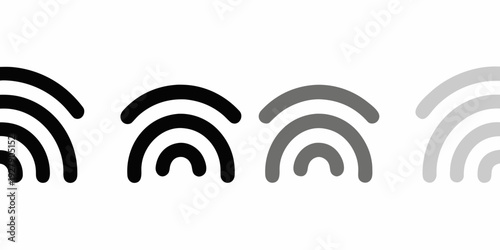 A series of wifi signal strength icons varying in darkness