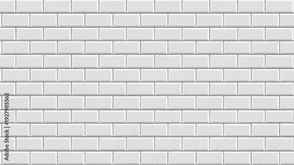 Obraz premium Seamless pattern of white rectangular subway tiles with light grout