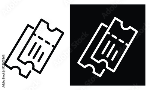 Ticket Coupon Pass Icons – Event Admission Voucher Vector Set