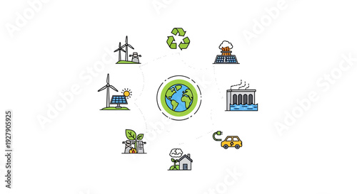 Eco friendly icon set