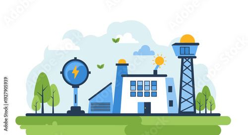 Industrial factory vector illustration