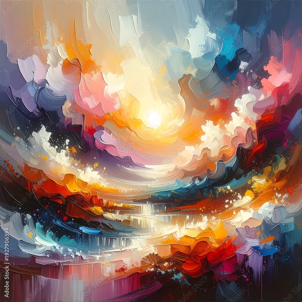 Obraz premium Vibrant abstract artwork with swirling colors and lights