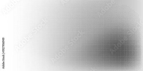 Monochrome halftone background with a gradient of dots creating a modern and minimalist design element EPS vector