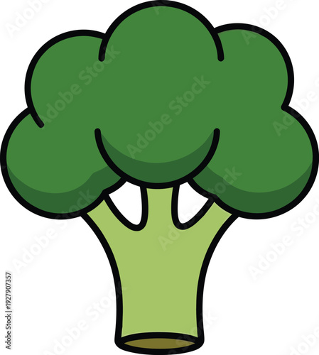 Cartoon broccoli vegetable green food