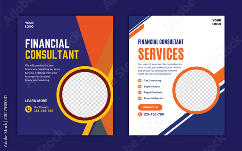 Financial Consulting Services Flyer Template for Corporate Business & Finance Advisor Promotion