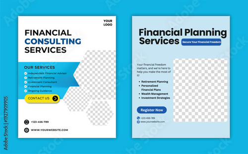 Financial Consulting Services Flyer Template for Corporate Business & Finance Advisor Promotion