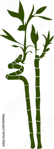 Create a Realistic water sticks vector art silhouette with white background.