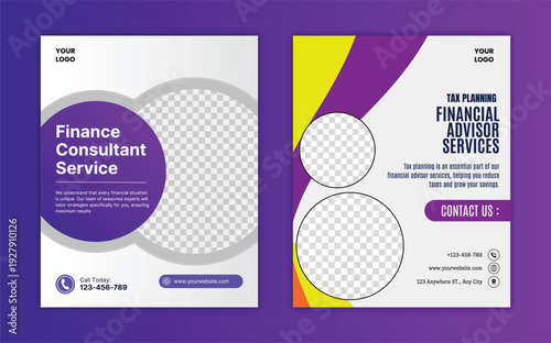 Financial Consulting Services Flyer Template for Corporate Business & Finance Advisor Promotion