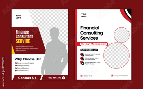 Financial Consulting Services Flyer Template for Corporate Business & Finance Advisor Promotion