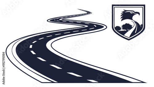 asphalt road with a white background