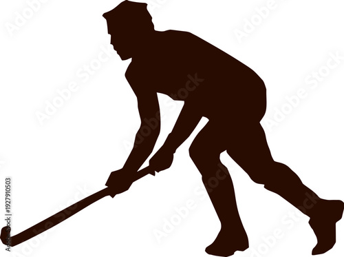 Create a Realistic hockey vector art silhouette with white background..