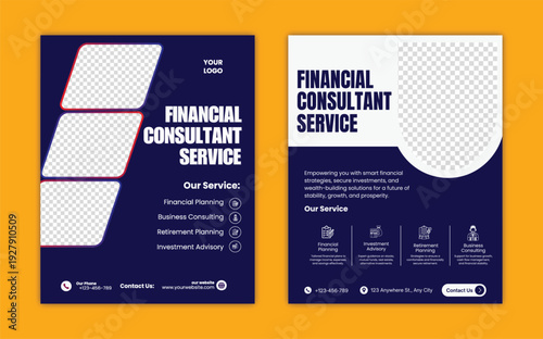 Financial Consulting Services Flyer Template for Corporate Business & Finance Advisor Promotion