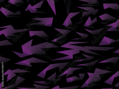 Background with abstract forged carbon fiber vector pattern with randomly arranged dark purple and black fragments, creating a modern and futuristic texture.	