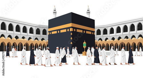 Hajj Pilgrimage: Muslims Circumambulate Kaaba in Mecca, Saudi Arabia