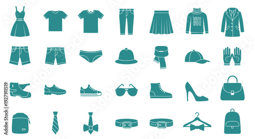 Collection of various fashion clothing items.