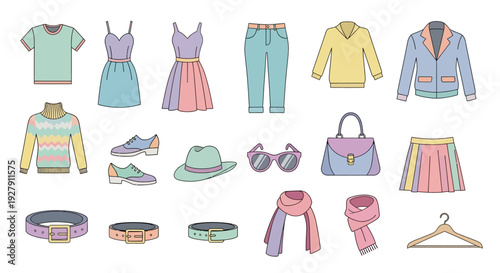 Colorful clothing and accessories on display.