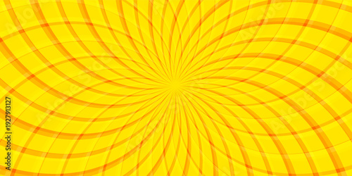 Yellow banner with Sun rays, lines background, light