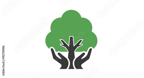 Hands Holding Green Tree.