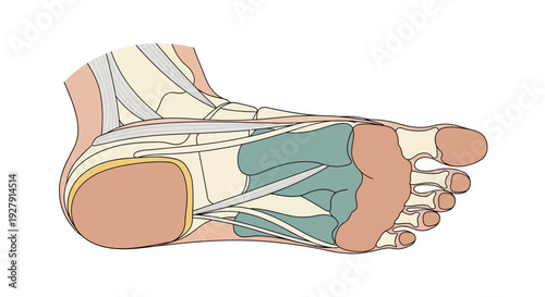 Human Foot Anatomy Illustration.