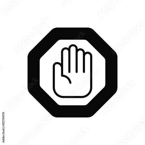 Stop Hand vector icon