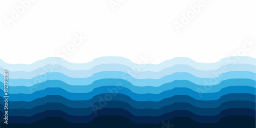 Abstract wave pattern with gradient shades of blue and white