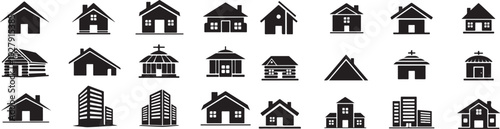 Houses icons set design element.eps
