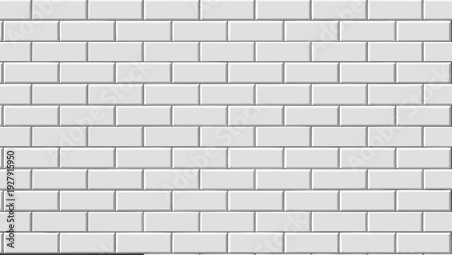 Seamless white subway tile wall background with light grout lines