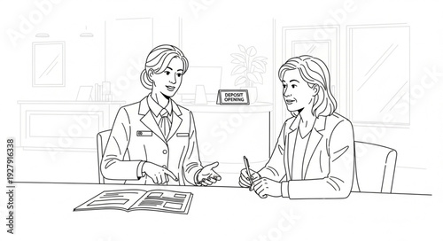 Two Businesswomen Collaborating at Office Desk.