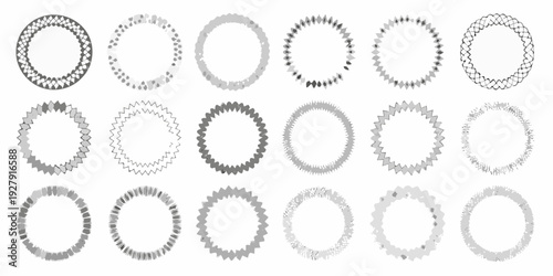 Collection of circular patterns with varying densities and arrangements