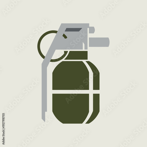Stylized Grenade Icon on Light Background
