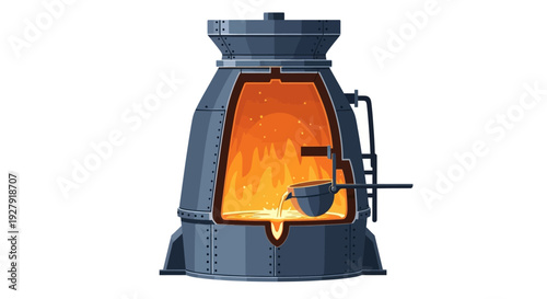 Large Industrial Furnace Burning.